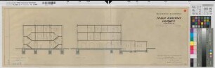 Münster (Münster) ehem. Train-Kaserne, Dahlweg Gebäude 13 Schnitte 1960 1 : 100 29,5 x 94 Zeichnung Finanzbauamt Münster-Ost