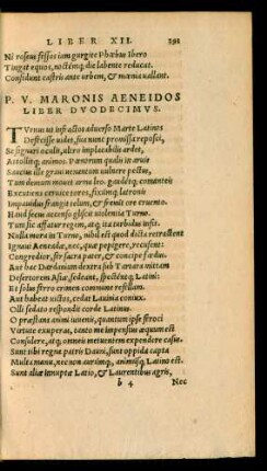 P. V. Maronis Aeneidos Liber Duodecimus.
