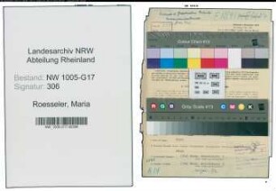 Entnazifizierung Maria Roesseler , geb. 15.08.1890 (Geschaeftsinhaberin)