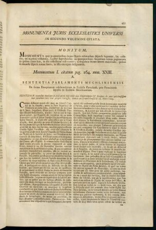 431-448, Monumenta Juris Ecclesiastici Universi in Secundo Volumine Citata.