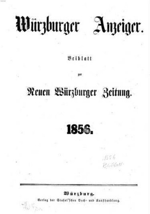 Würzburger Anzeiger, 1856