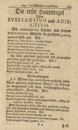Die erste Hauptregel. Vom Svbstantivo und Adiectivo