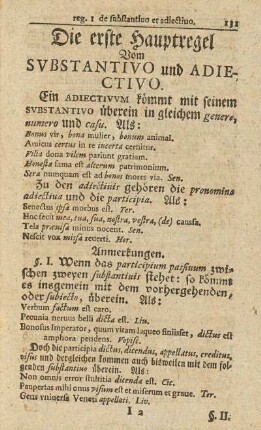 Die erste Hauptregel. Vom Svbstantivo und Adiectivo