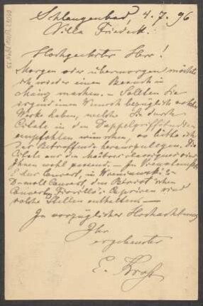 Brief an B. Schott's Söhne : 04.07.1896