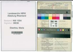 Entnazifizierung Maria Ebertina , geb. 09.03.1888 (Ordensschwester)
