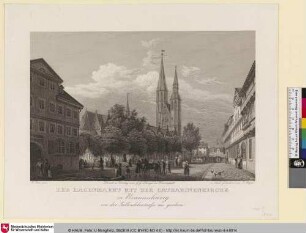 Der Hagenmarkt mit der Katharinenkirche zu Braunschweig von der Fallersleberstrasse aus gesehen
