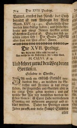 714-740, XVII. Das Gericht Gottes über die Gottlosen [...]