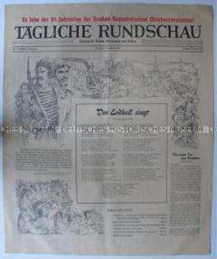 Tageszeitung "Tägliche Rundschau" zum Jahrestag der Oktoberrevolution