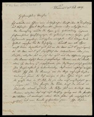 Brief von Eduard Genast an Louis Spohr