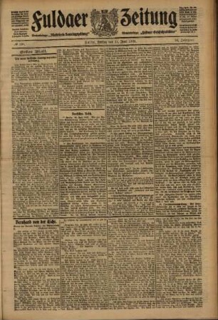 Erste Ausgabe vom Freitag, den 11. Juni 1909.