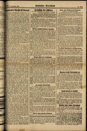 Zweite Ausgabe vom Mittwoch, den 13. September 1939.
