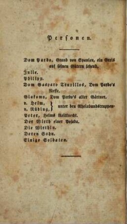 Des Hasses und der Liebe Rache : Schauspiel aus dem Spanischen Kriege in fünf Akten