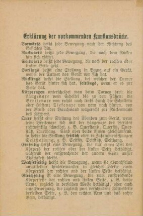 Erklärung der vorkommenden Kunstausdrücke