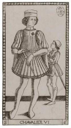 Chavalier (der Ritter), Blatt Nr. 6 aus der S-Serie der sogenannten Tarock-Karten des Mantegna