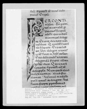 Bedae expositio super Lucam... — Initiale P (er), Folio 110 recto