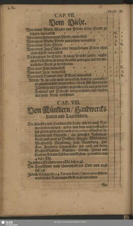 Cap. VII. Vom Viehe