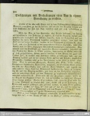 Vorkehrungen und Beobachtungen einen Bau in eigener Verrechnung zu errichten