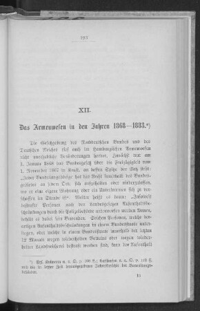 XII. Das Armenwesen in den Jahren 1868 - 1883.