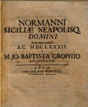 Normanni Siciliae Neapolisq. Domini