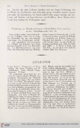 Nachtrag zu "Kunstwerken in estländischem Privatbesitz" in der "Kunstchronik" Nr. 16