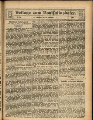Zweite Ausgabe vom Sonntag, den 28. September 1913.
