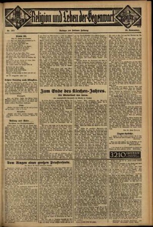 Dritte Ausgabe vom Sonntag, den 26. November 1933.