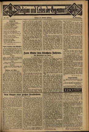 Dritte Ausgabe vom Sonntag, den 26. November 1933.