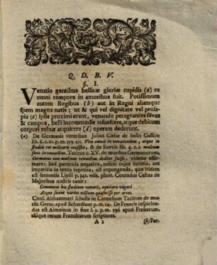 Dissertatio Inauguralis De Origine Iuris Venandi