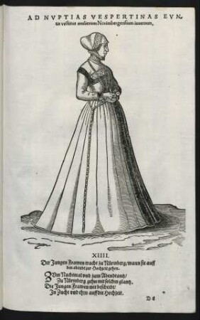 Ad Nuptias Vespertinas Euntis vestitus mulierum Norimbergensium iuvenum.