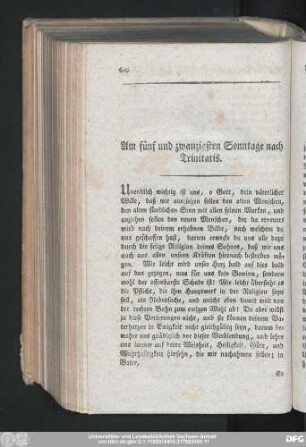 Am fünf und zwanzigsten Sonntage nach Trinitatis.