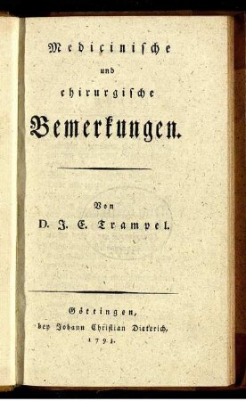 Medicinische und chirurgische Bemerkungen