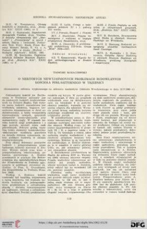 24: O niektórych niewyjaśnionych problemach budowlanych kościoła poklasztornego w Trzebnicy : (streszczenie referatu wygłoszonego na zebraniu naukowym Oddziału Wrocławskiego w dniu 16.V.1960 r.)