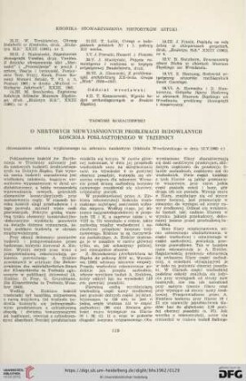 24: O niektórych niewyjaśnionych problemach budowlanych kościoła poklasztornego w Trzebnicy : (streszczenie referatu wygłoszonego na zebraniu naukowym Oddziału Wrocławskiego w dniu 16.V.1960 r.)