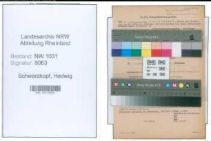 Entnazifizierung Hedwig Schwarzkopf , geb. 28.01.1901 ()