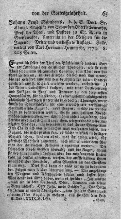 Unterricht in der Religion für die Jugend. 3.verb.Aufl.