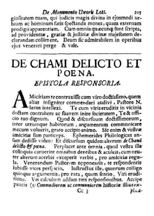 DE CHAMI DELICTO ET POENA.