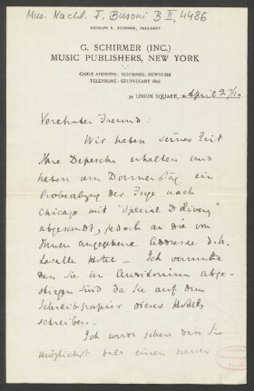 Brief an Ferruccio Busoni, 27.04.1910 [April 27/10] : 27.04.1910
