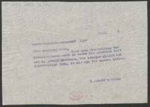 Brief an Heinrich Dessauer : 22.02.1915