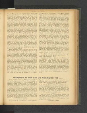Stattssekretär Dr. Solfs Rede zum Kolonialamt für 1914.
