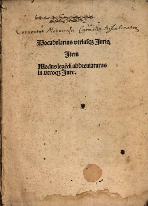 Vocabularius vtriusq[ue] Juris