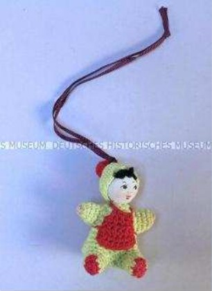Christbaumschmuck: Häkelpüppchen, Kleinkind gelb