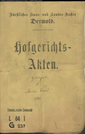 Gumpel, Moses in Brake gegen Meier Levi, Jakob Salomon, Joseph Meier, David Gumpel und Victor Levi - Lohn und Unterhalt des (jüdischen) Schulmeisters