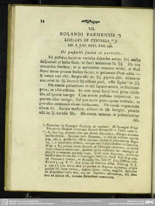 VII. Rolandi Parmensis Libellus De Cyrurgia Lib. I. Cap. XXVI. Pag. 151