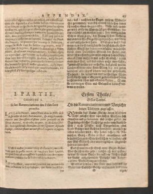 I. Partie, Chapitre I. = Ersten Theils/ Erstes Capitel.