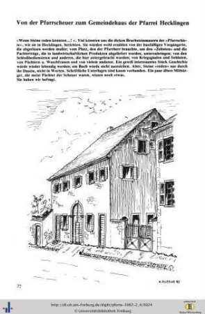Von der Pfarrscheuer zum Gemeindehaus der Pfarrei Hecklingen