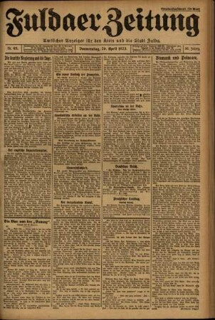 Ausgabe vom Donnerstag, den 26. April 1923.