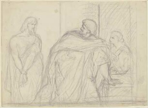 Johannes der Täufer vor Herodes Antipas und Herodias (?) oder Christus vor Pilatus (?)