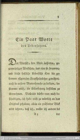 Ein Paar Worte des Uebersetzers