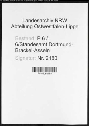 Sterberegister Standesamt Dortmund-Brackel-Asseln (XVI)