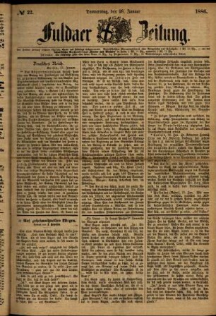 Ausgabe vom Donnerstag, den 28. Januar 1886.